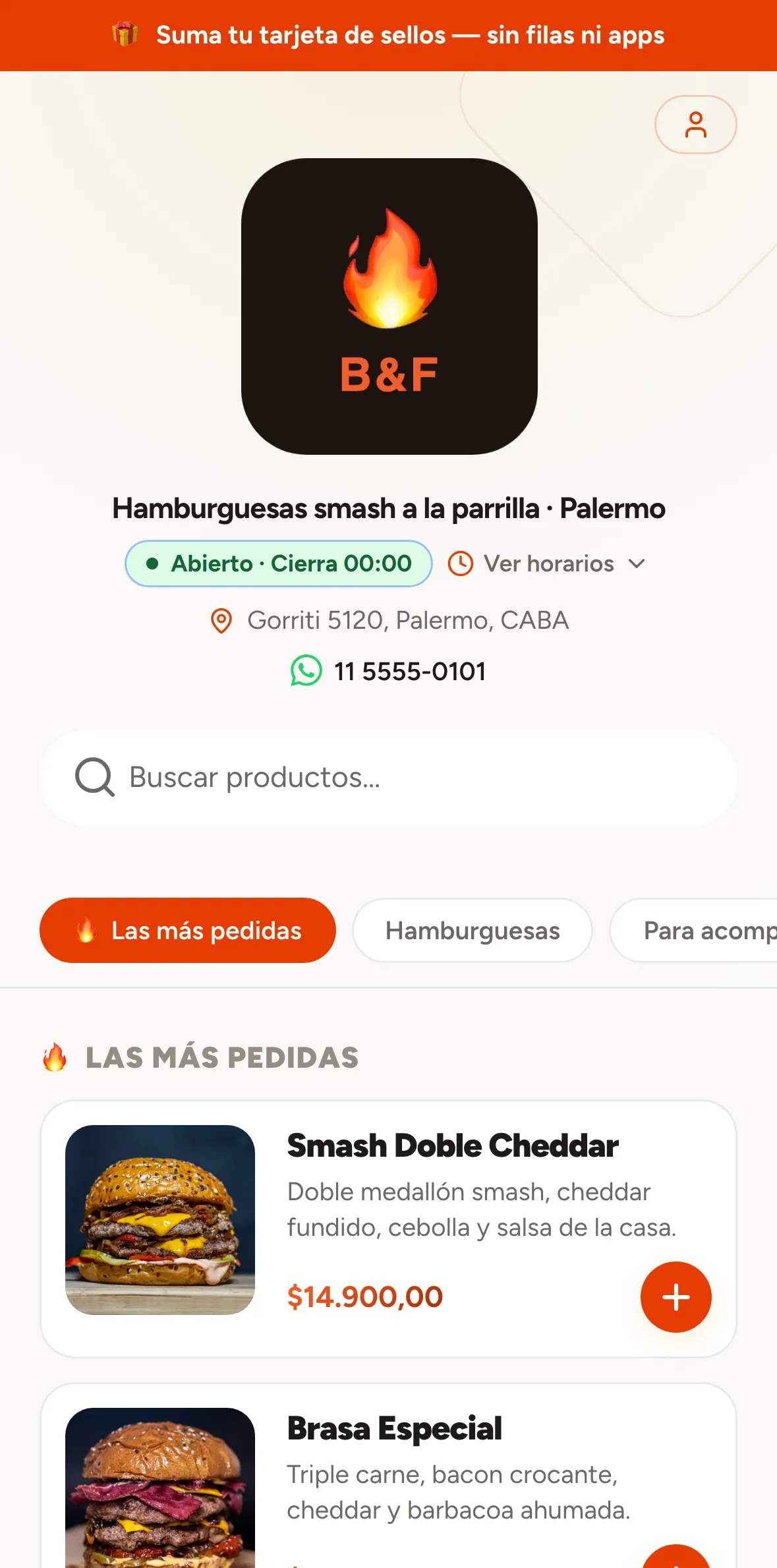 Tienda online de Brasa & Fuego en el celular